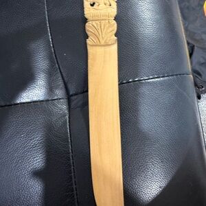 hand-carved wooden letter opener  with elephant  design